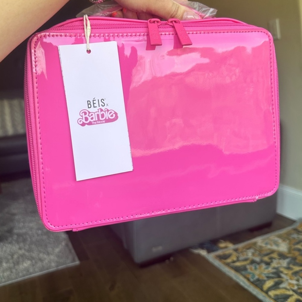 BEIS The Cosmetic Bag in BARBIE PINK - NWT